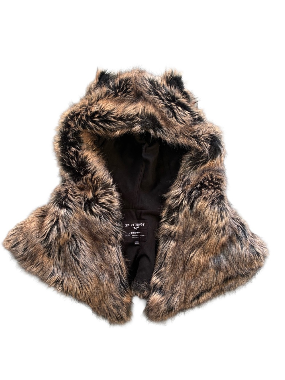 SpiritHoods Direwolf Faux Fur Hooded Shawl Scarf – One Size